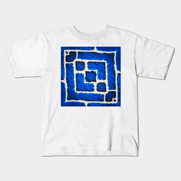 PUZZLİNG BLUE BRİCK WALL Kids T-Shirt by mister-john